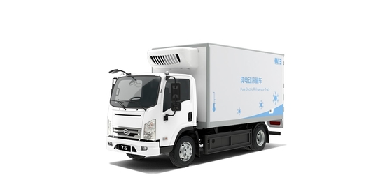 Hot selling 180KM BYD pure electric refrigerated box truck city delivery